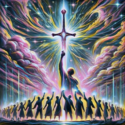 image representing socialism, emphasizing harmony, natural growth, and the absence of centralized authority